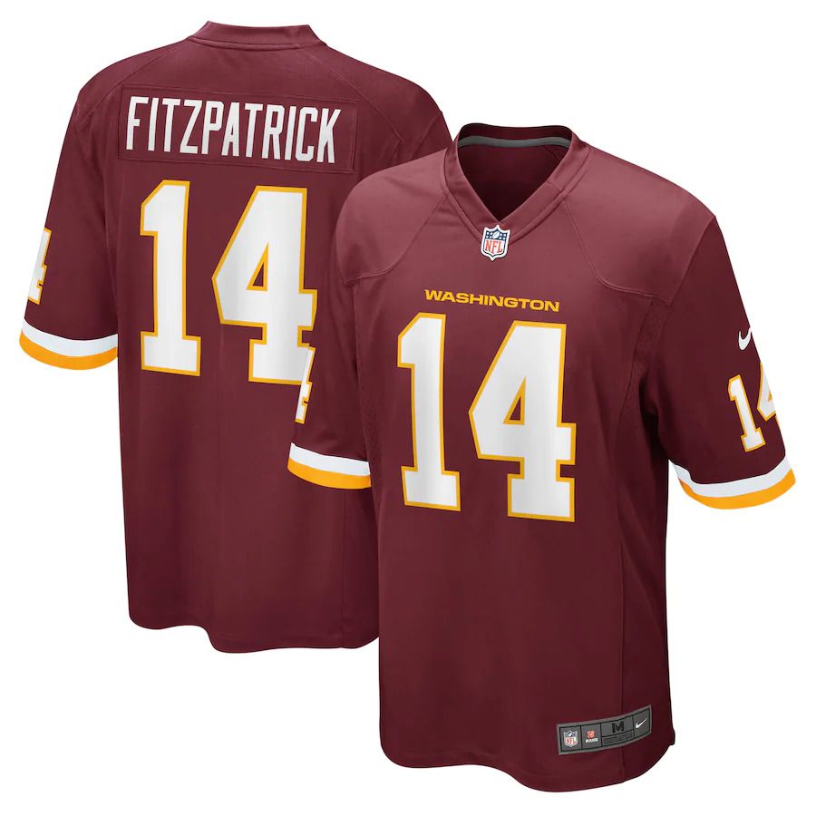 Men Washington Redskins 14 Ryan Fitzpatrick Nike Burgundy Game Player NFL Jersey